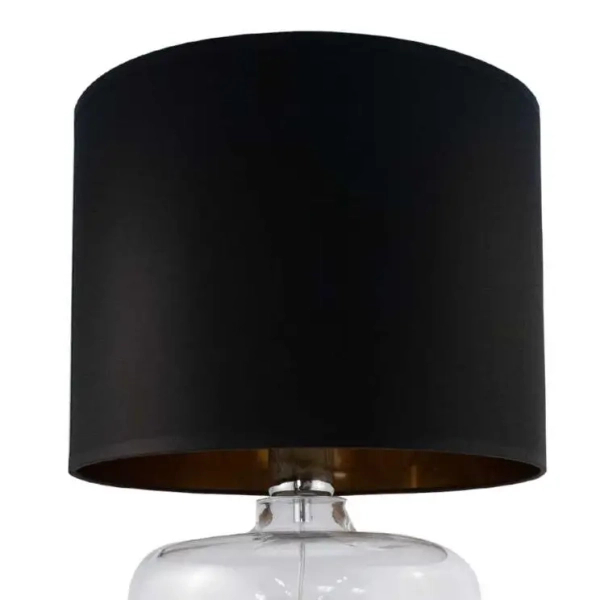 Nocna lampa stojąca AMARSA 5508BKGO szklana czarna przezroczysta