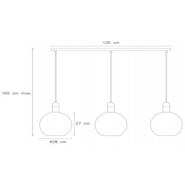 Wisząca lampa potrójna Julius 34438/03/65 Lucide okrągła czarna złota