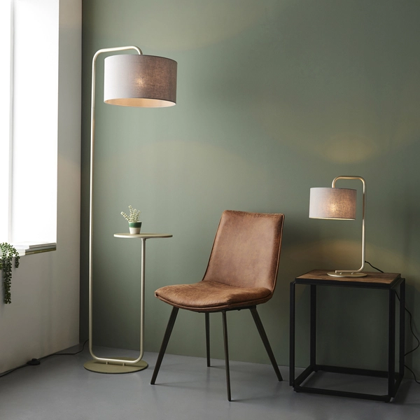 Stojąca lampa półka L&-192620 Light& minimalistyczna szampańska