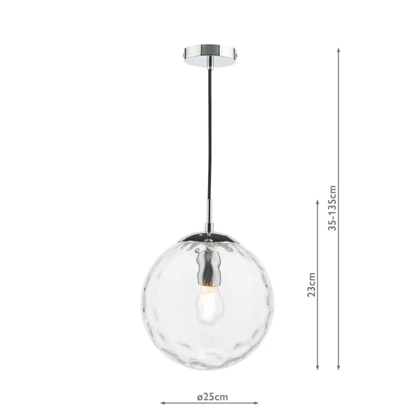 Wisząca lampa do jadalni Ripple SP71-RIP8808 nad stół szklana chrom