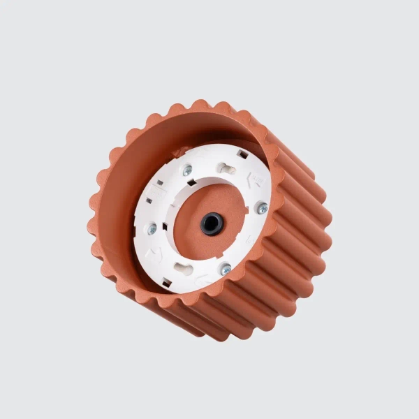 Plafon okrągły AURA SL.1802 ryflowany metalowy terakota