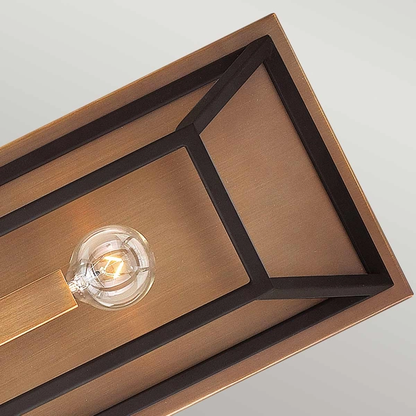 Kinkiet ścienny metalowy Fulton HK-FULTON2 retro brązowy czarny