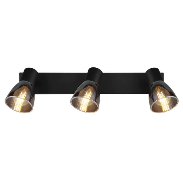 Reflektorowa lampa sufitowa Claude 54307-3 czarna przydymiona