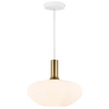 Szklana lampa wisząca do jadalni Alton 48973001 biały złoty