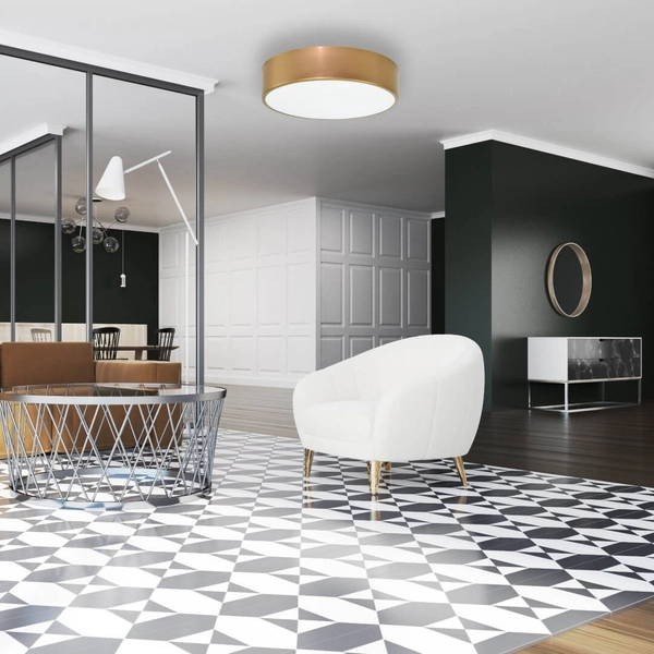 Sufitowa lampa okrągła 137623691873 złoty plafon do jadalni