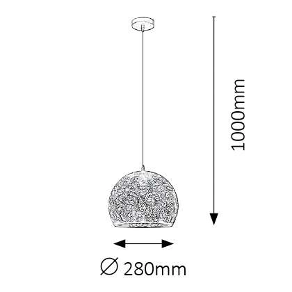 LAMPA wisząca MANORCA 2276 Rabalux orientalna OPRAWA zwis kula ball liście czarny złoty