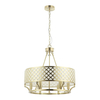 Wisząca LAMPA glamour Verno Old Gold Orlicki Design metalowa OPRAWA ażurowy zwis złoty satynowy kremowy