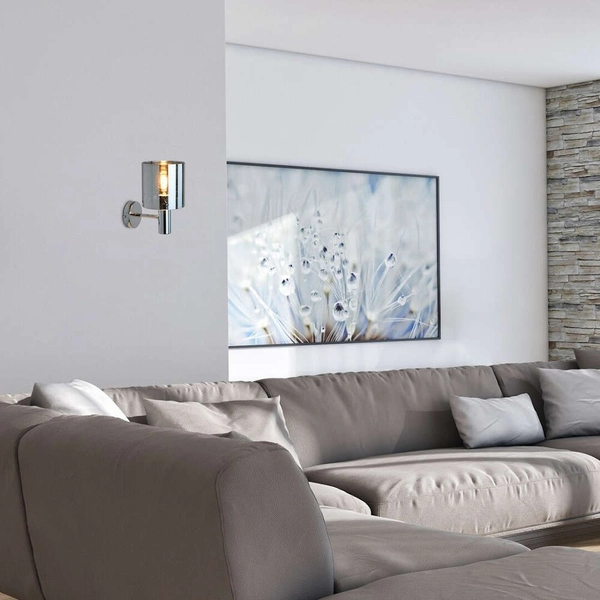 Loftowa LAMPA ścienna DONATI 5248 Rabalux szklany kinkiet do salonu chrom