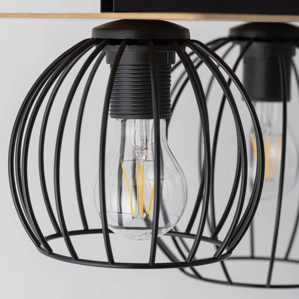 2-punktowa lampa sufitowa Cyber 32358 klatki czarne do salonu