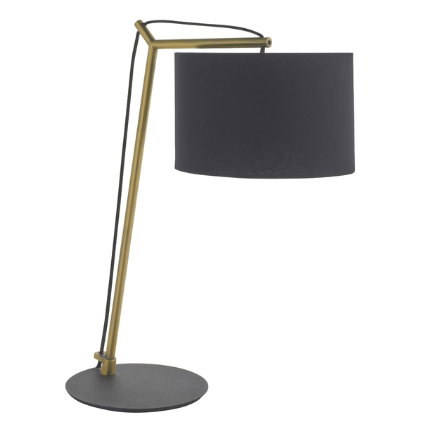 Biurkowa lampa loftowa L&-192625 Light& z abażurem czarna mosiądz