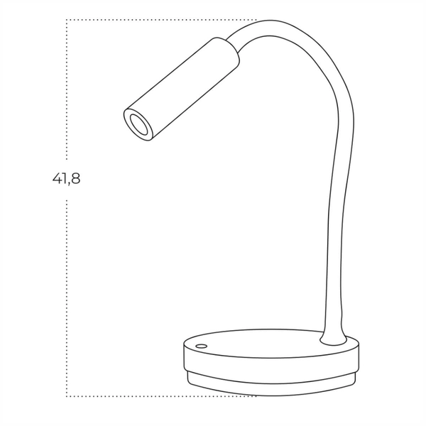 Lampka na biurko OLMO AZ5912 LED 3W 3000K NFC charger włącznik czarny