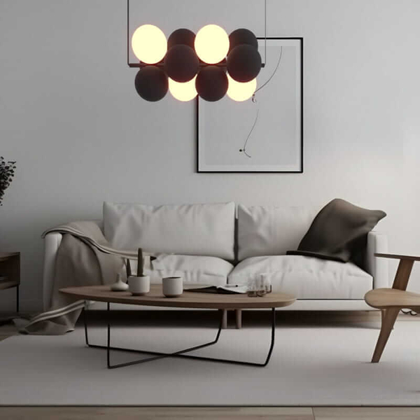 Lampa kulista wiesząca Vino ABR-GRAPPA-H-S Abruzzo balls czarne białe