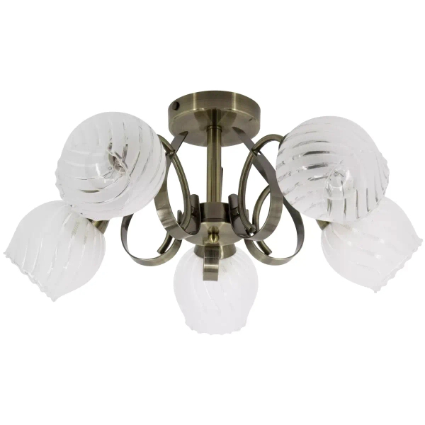 5-płomienna lampa sufitowa 7138/5 21QG do salonu mosiądz