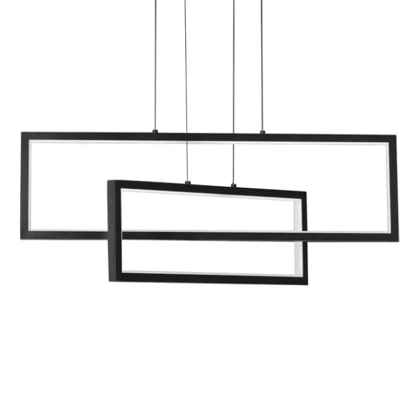 Prostokątna lampa wisząca ANZELIO LE45474 LED 47W 3200K czarna