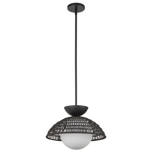 Pojedyncza wisząca lampa Perth ALM-PERTH-P-BK rattan czarny