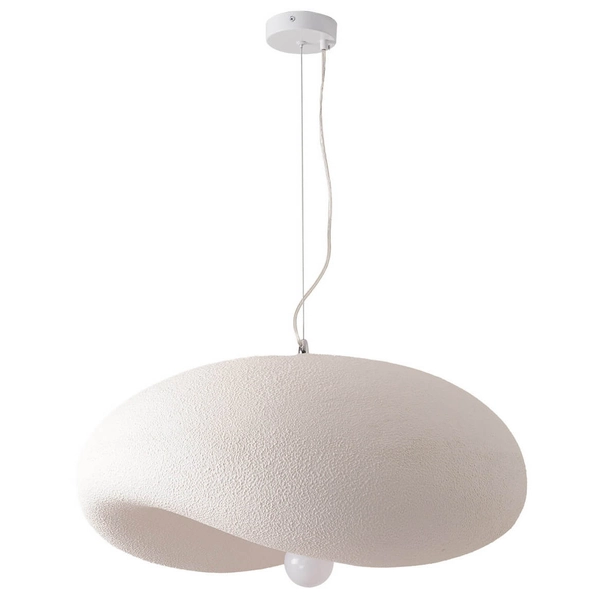 Zwisająca lampa Stone DN429-400 Step kapelusz ufo do kuchni metalowa biała