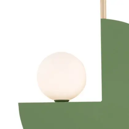 Salonowa lampa ścienna 22203 półokrąg kula do jadalni zielony złoty