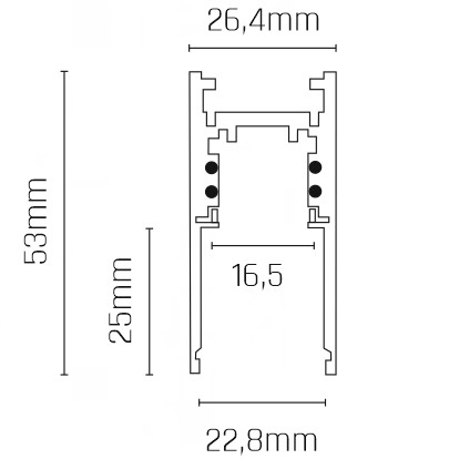 Magnetyczna szyna 2m Komatsu 6506 Shilo natynkowa biała