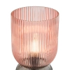 Żebrowana stołowa lampa Rhubarb RHU4203 do sypialni szklana różowa