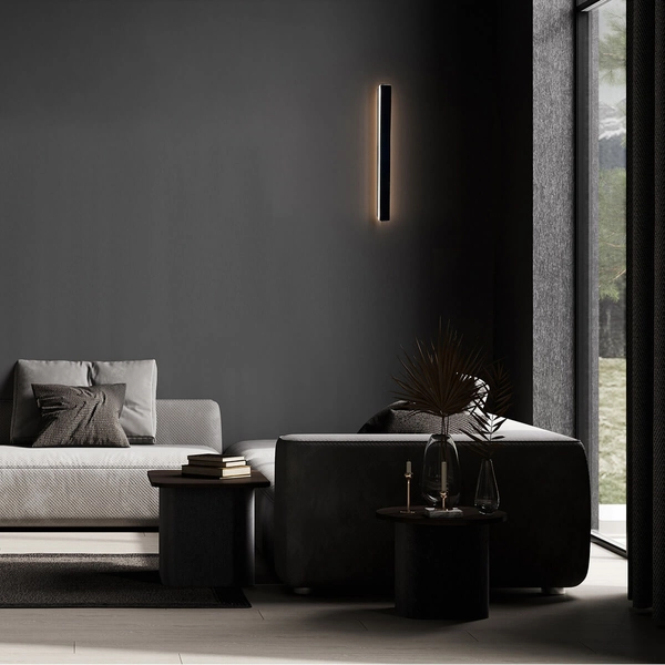 Podłużna lampa ścienna Bodo LP-789/1W 60 BK LED 12W 3000-6000K IP54 czarny