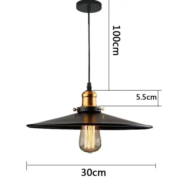 Retro wisząca lampa VICTORIA CGVICTORIANLOFT30 metalowa czarna