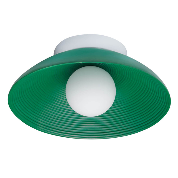 Ryflowana lampa ścienna ILUSIONI ST-F059 GREEN do jadalni zielona biały