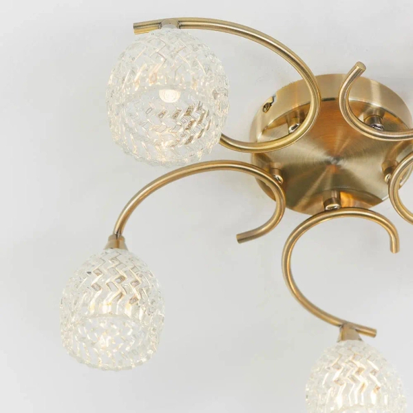 Szklana lampa sufitowa do salonu Boyer BOYER-5AB chromprzezroczysty