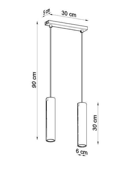 LAMPA wisząca SL.0328 metalowa OPRAWA zwis tuby czarne