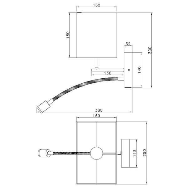 Kinkiet ścienny ELDRA DL236212870 LED 3,1W 3000K drewniany czarny beżowy