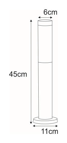 Lampa ogrodowa tuba Anica K-LP231-450 wąska metalowa chrom