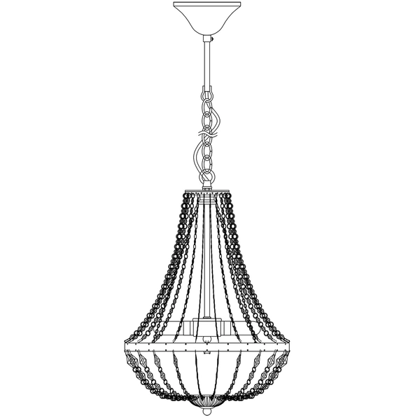 Pałacowa lampa wisząca Granso 107550 salonowa na łańcuchu chrom