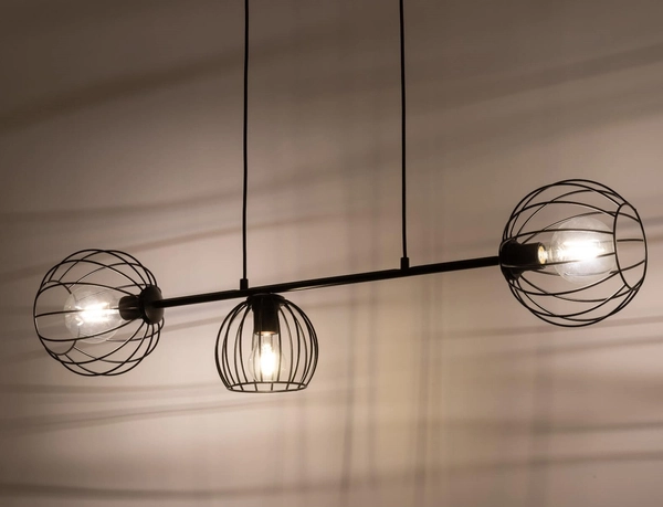 Zwis na listwie Madam 32370 czarna lampa wisząca metalowe pręty