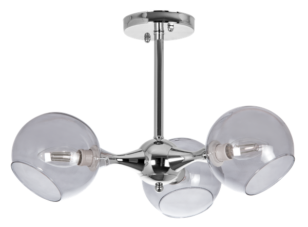 Loftowa lampa sufitowa VEN C854-3 szklana modernistyczna chrom przydymiona