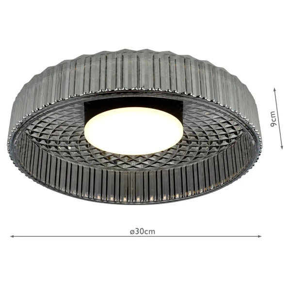 Ledowa lampa sufitowa Leena LEE5222 LED 16W 2700K okrągły przydymiony