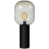 Stołowa LAMPKA loftowa BROOKLYN 107479 Markslojd szklana LAMPA okrągła na biurko industrialna stojąca czarna przydymiona