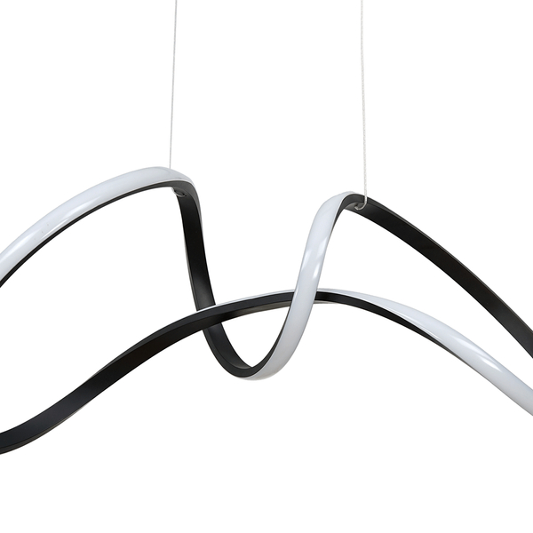Wisząca lampa designerska Tesoro LED 48W 4000K czarna do jadalni