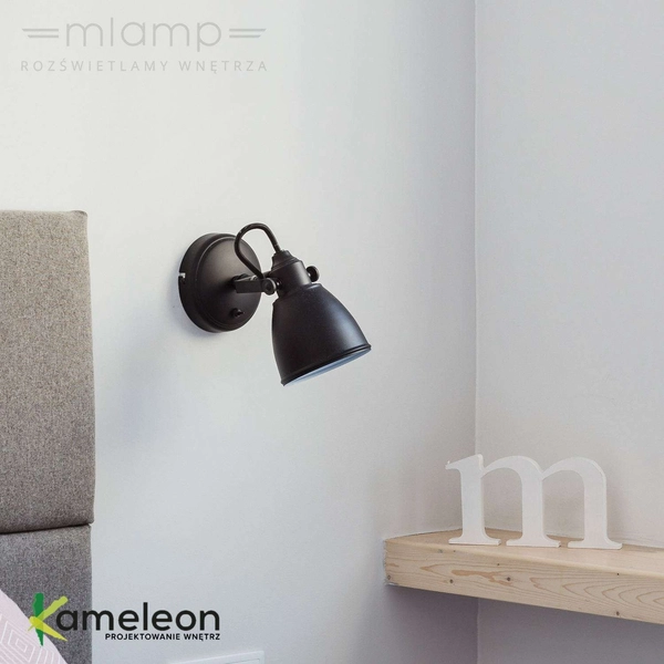 Industrialna LAMPA ścienna FJALLBACKA 105814 Markslojd regulowana OPRAWA metalowa KINKIET spot czarny