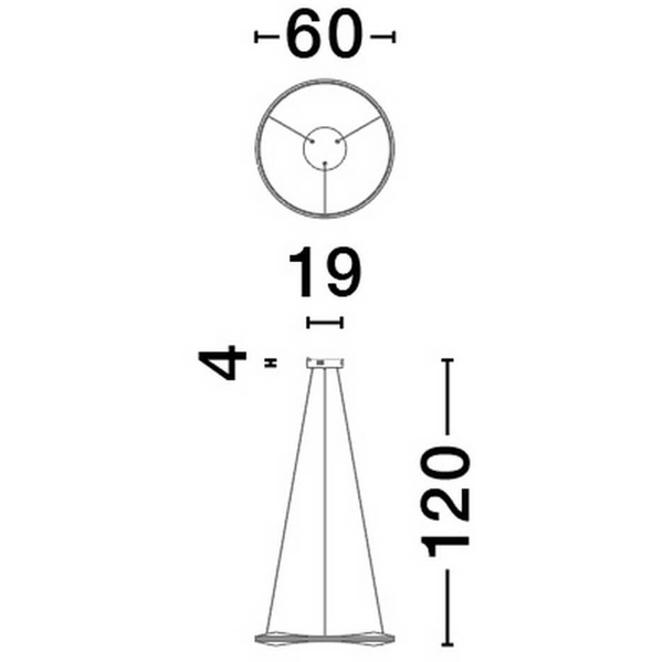 Wisząca lampa SATIPO LE44470 LED 32W 2700-5000K fala czarna złota