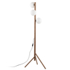 Lampa podłogowa do salonu Estera 16045 kulki drewniana biała