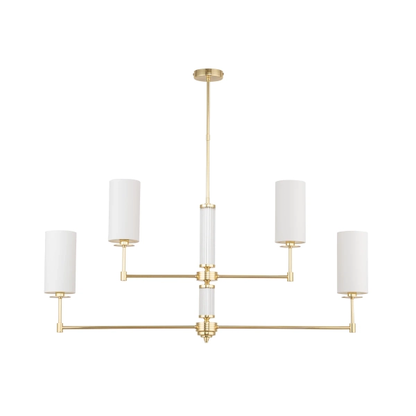 Lampa wisząca do salonu Empoli EMP-ZWL-4 (Z) tuby białe mosiądz