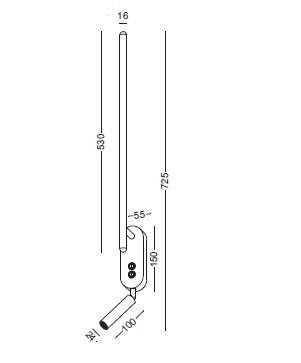 Kinkiet z włącznikiem Line 647301103 Elkim LED 9W 3000K obrotowy reflektorek czarny