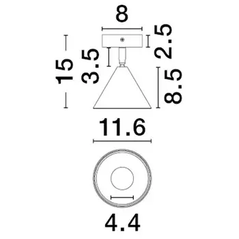 Regulowany plafon na korytarz SALVADO LE45591 kawowy