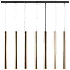 Lampa wisząca AKADI 0135 metalowa zwis na listwie kaskada tuby czarne złote