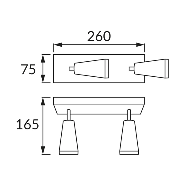 Lampa nasufitowa Sana 4144 Ideus reflektorowa do kuchni czarna