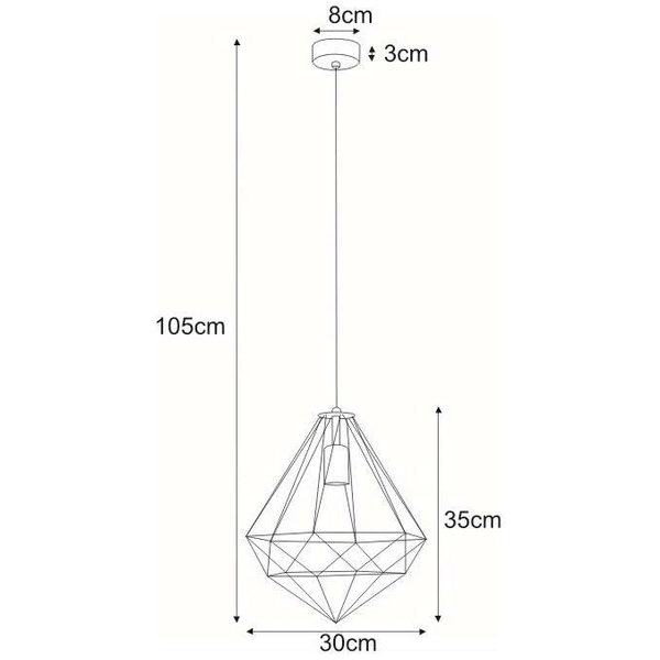 Industrialna LAMPA wisząca Marko K-4000 Kaja druciana OPRAWA metalowy ZWIS klatka czarna