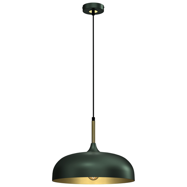 Nowoczesna lampa wisząca Lincoln do jadalni zielona złota