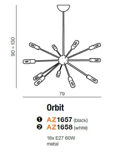 Loftowa lampa wisząca Orbit nad stół do jadalni biała