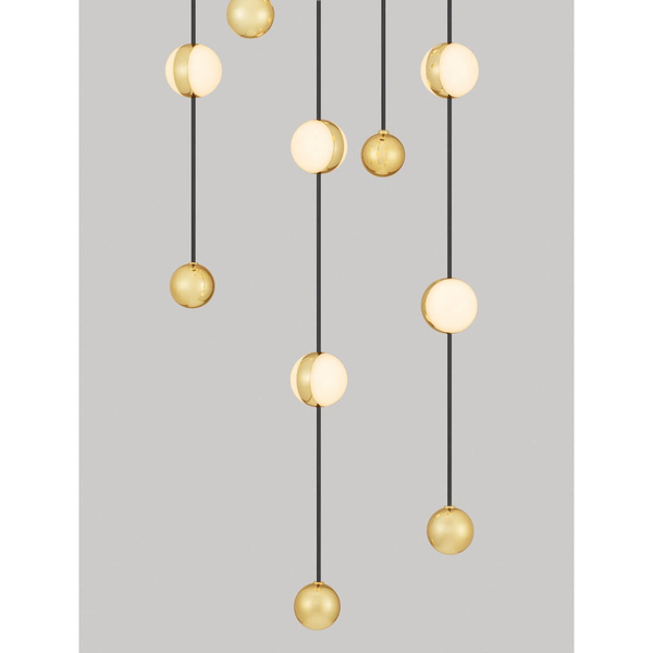 Wisząca lampa CUTERVO LE44601 LED 64W 3000K bombki czarna złota biała