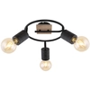Regulowana LAMPA sufitowa JOSELLA 54033-3 Globo metalowa OPRAWA reflektorki czarne drewno