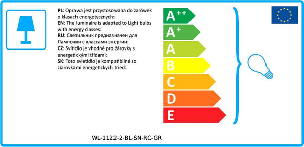 Klasyczna LAMPA ścienna NORTE WL-1122-2-BL-SN-RC-GR Italux klasyczna OPRAWA z peszlem LED 3W 3000K abażurowa nikiel szara